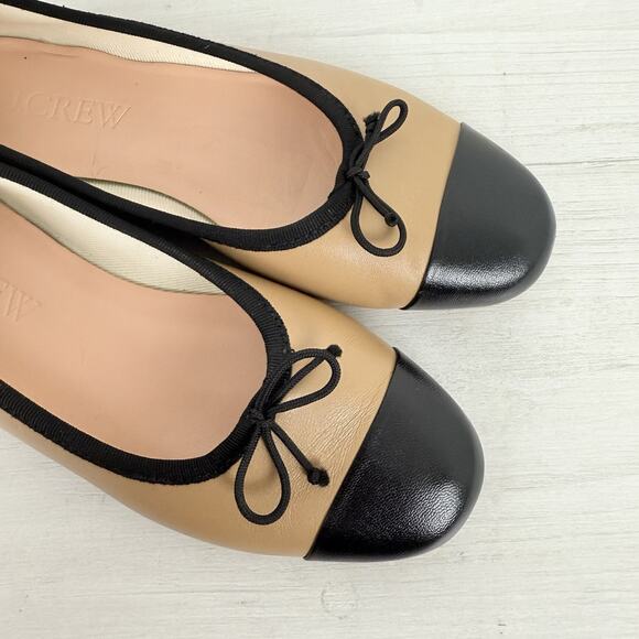 J. Crew Tan and Black Flats - Picture 8 of 11